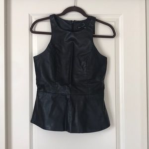 Faux leather peplum top